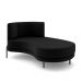 Sofá Chaise Lado Direito Downey Sala de Estar Veludo Preto G15 - Gran Belo