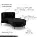 Sofá Chaise Lado Direito Downey Sala de Estar Veludo Preto G15 - Gran Belo