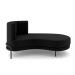 Sofá Chaise Lado Direito Downey Sala de Estar Veludo Preto G15 - Gran Belo
