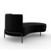 Sofá Chaise Lado Direito Downey Sala de Estar Veludo Preto G15 - Gran Belo