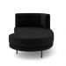 Sofá Chaise Lado Direito Downey Sala de Estar Veludo Preto G15 - Gran Belo