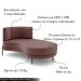Sofá Chaise Lado Direito Downey Sala de Estar Veludo Rosê G15 - Gran Belo
