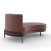 Sofá Chaise Lado Direito Downey Sala de Estar Veludo Rosê G15 - Gran Belo