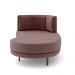 Sofá Chaise Lado Direito Downey Sala de Estar Veludo Rosê G15 - Gran Belo