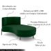 Sofá Chaise Lado Direito Downey Sala de Estar Veludo Verde G15 - Gran Belo