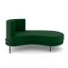 Sofá Chaise Lado Direito Downey Sala de Estar Veludo Verde G15 - Gran Belo