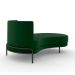 Sofá Chaise Lado Direito Downey Sala de Estar Veludo Verde G15 - Gran Belo