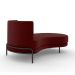 Sofá Chaise Lado Direito Downey Sala de Estar Veludo Vermelho G15 - Gran Belo