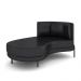 Sofá Chaise Lado Esquerdo Downey Sala de Estar PU Preto G15 - Gran Belo