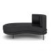 Sofá Chaise Lado Esquerdo Downey Sala de Estar PU Preto G15 - Gran Belo