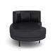Sofá Chaise Lado Esquerdo Downey Sala de Estar PU Preto G15 - Gran Belo