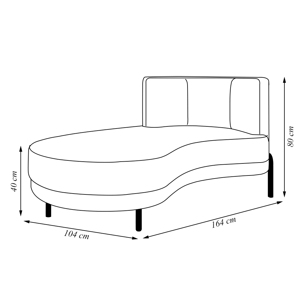 Sofá Chaise Lado Esquerdo Downey Sala de Estar Veludo Azul G15 - Gran Belo