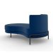 Sofá Chaise Lado Esquerdo Downey Sala de Estar Veludo Azul G15 - Gran Belo