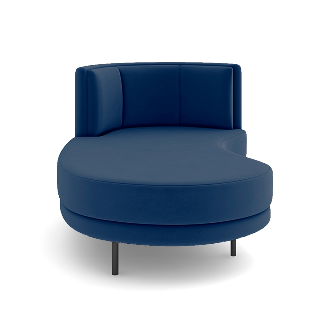 Sofá Chaise Lado Esquerdo Downey Sala de Estar Veludo Azul G15 - Gran Belo
