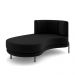 Sofá Chaise Lado Esquerdo Downey Sala de Estar Veludo Preto G15 - Gran Belo