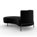 Sofá Chaise Lado Esquerdo Downey Sala de Estar Veludo Preto G15 - Gran Belo