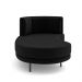Sofá Chaise Lado Esquerdo Downey Sala de Estar Veludo Preto G15 - Gran Belo