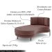 Sofá Chaise Lado Esquerdo Downey Sala de Estar Veludo Rosê G15 - Gran Belo