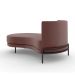 Sofá Chaise Lado Esquerdo Downey Sala de Estar Veludo Rosê G15 - Gran Belo