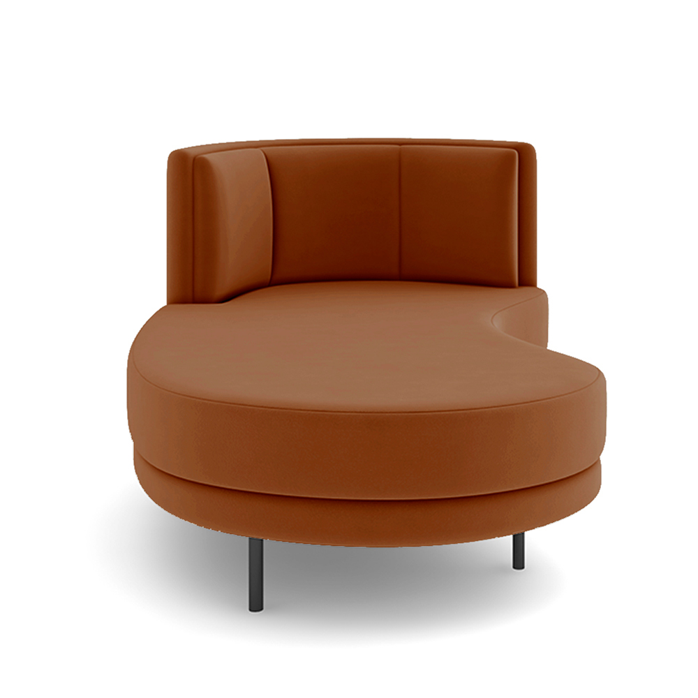 Sofá Chaise Lado Esquerdo Downey Sala de Estar Veludo Terracota G15 - Gran Belo