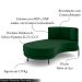 Sofá Chaise Lado Esquerdo Downey Sala de Estar Veludo Verde G15 - Gran Belo