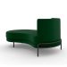 Sofá Chaise Lado Esquerdo Downey Sala de Estar Veludo Verde G15 - Gran Belo