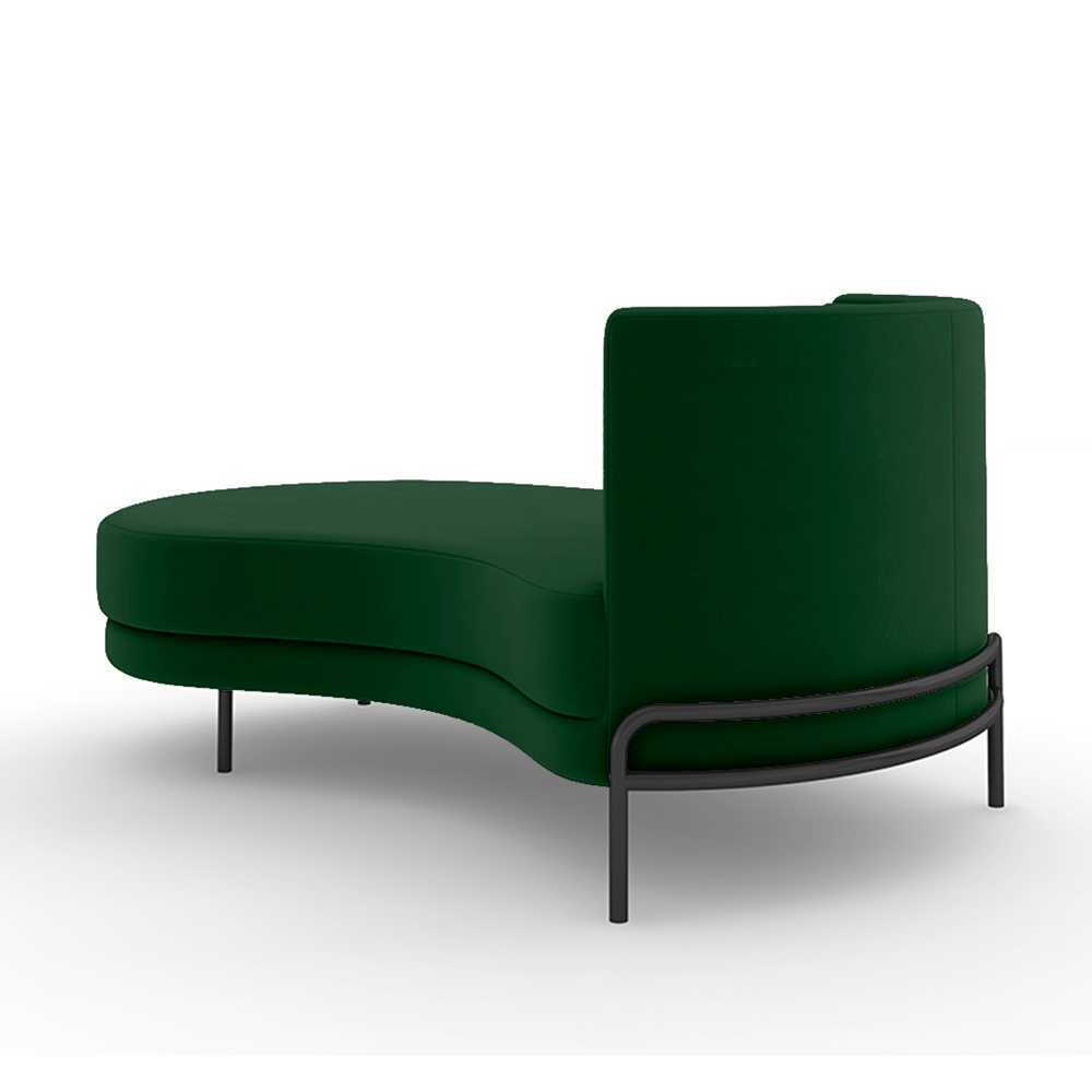 Sofá Chaise Lado Esquerdo Downey Sala de Estar Veludo Verde G15 - Gran Belo