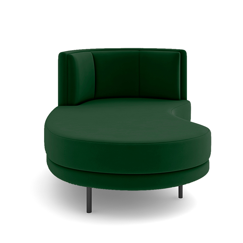 Sofá Chaise Lado Esquerdo Downey Sala de Estar Veludo Verde G15 - Gran Belo