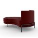 Sofá Chaise Lado Esquerdo Downey Sala de Estar Veludo Vermelho G15 - Gran Belo