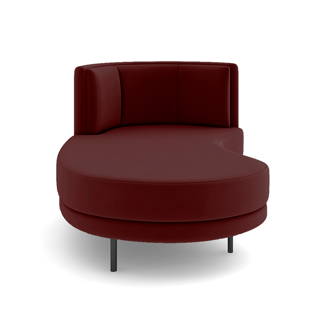 Sofá Chaise Lado Esquerdo Downey Sala de Estar Veludo Vermelho G15 - Gran Belo