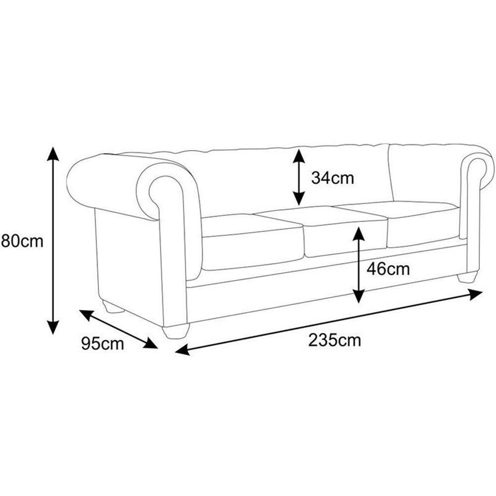 Sofá Chesterfield 3 Lugares com Pés Madeira Couro Bege G40 - Gran Belo