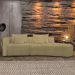 Sofá Curvo Decorativo Kimiko 287Cm 2 Lugares Sala de Estar com Chaise Bouclê Bege G52 - Gran Belo