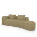 Sofá Curvo Decorativo Kimiko 287Cm 2 Lugares Sala de Estar com Chaise Bouclê Bege G52 - Gran Belo