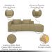Sofá Curvo Decorativo Kimiko 287Cm 2 Lugares Sala de Estar com Chaise Bouclê Bege G52 - Gran Belo