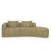 Sofá Curvo Decorativo Kimiko 287Cm 2 Lugares Sala de Estar com Chaise Bouclê Bege G52 - Gran Belo