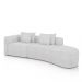 Sofá Curvo Decorativo Kimiko 287Cm 2 Lugares Sala de Estar com Chaise Bouclê Branco G52 - Gran Belo