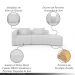 Sofá Curvo Decorativo Kimiko 287Cm 2 Lugares Sala de Estar com Chaise Bouclê Branco G52 - Gran Belo