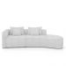 Sofá Curvo Decorativo Kimiko 287Cm 2 Lugares Sala de Estar com Chaise Bouclê Branco G52 - Gran Belo