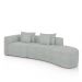 Sofá Curvo Decorativo Kimiko 287Cm 2 Lugares Sala de Estar com Chaise Bouclê Cinza G52 - Gran Belo