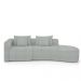 Sofá Curvo Decorativo Kimiko 287Cm 2 Lugares Sala de Estar com Chaise Bouclê Cinza G52 - Gran Belo