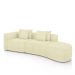 Sofá Curvo Decorativo Kimiko 287Cm 2 Lugares Sala de Estar com Chaise Bouclê Off White G52 - Gran Belo