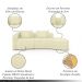 Sofá Curvo Decorativo Kimiko 287Cm 2 Lugares Sala de Estar com Chaise Bouclê Off White G52 - Gran Belo