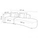 Sofá Curvo Decorativo Kimiko 287Cm 2 Lugares Sala de Estar com Chaise Bouclê Off White G52 - Gran Belo