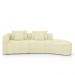 Sofá Curvo Decorativo Kimiko 287Cm 2 Lugares Sala de Estar com Chaise Bouclê Off White G52 - Gran Belo