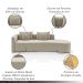 Sofá Curvo Decorativo Kimiko 287Cm 2 Lugares Sala de Estar com Chaise Veludo Bege G52 - Gran Belo