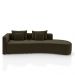 Sofá Curvo Decorativo Kimiko 287Cm 2 Lugares Sala de Estar com Chaise Veludo Marrom G52 - Gran Belo