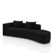 Sofá Curvo Decorativo Kimiko 287Cm 2 Lugares Sala de Estar com Chaise Veludo Preto G52 - Gran Belo