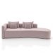 Sofá Curvo Decorativo Kimiko 287Cm 2 Lugares Sala de Estar com Chaise Veludo Rosê G52 - Gran Belo