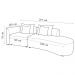 Sofá Curvo Decorativo Kimiko 297Cm 2 Lugares Sala de Estar com Chaise Bouclê Branco G52 - Gran Belo
