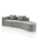 Sofá Curvo Decorativo Kimiko 297Cm 2 Lugares Sala de Estar com Chaise Veludo Cinza G52 - Gran Belo